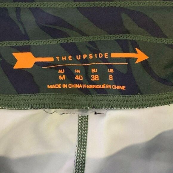 The Upside NYC Pant Leggings 8 Green Zebra Stripe - Picture 5 of 5